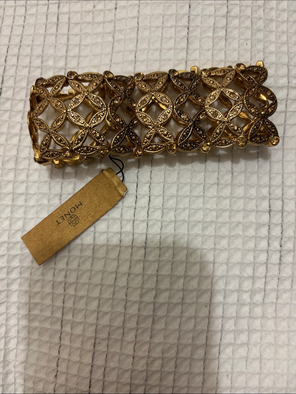 Monet Gold Openwork Stretch Bracelet